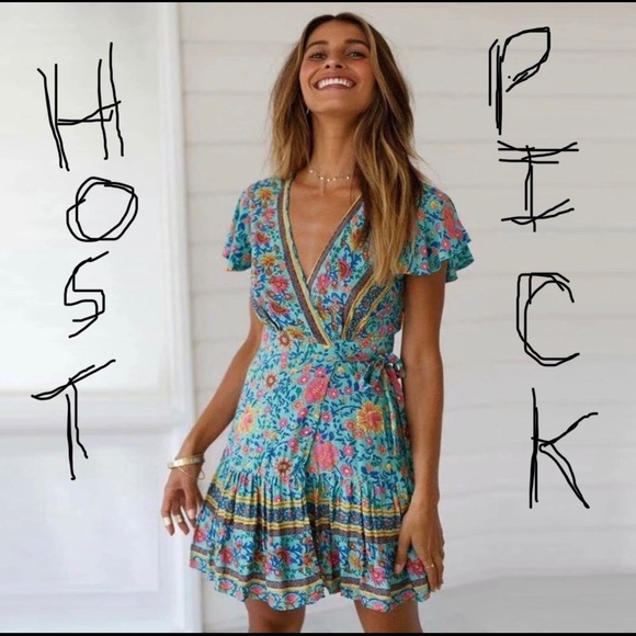 🎉 5⭐️RATED Boho FLORAL DRESS - Picture 4 of 8